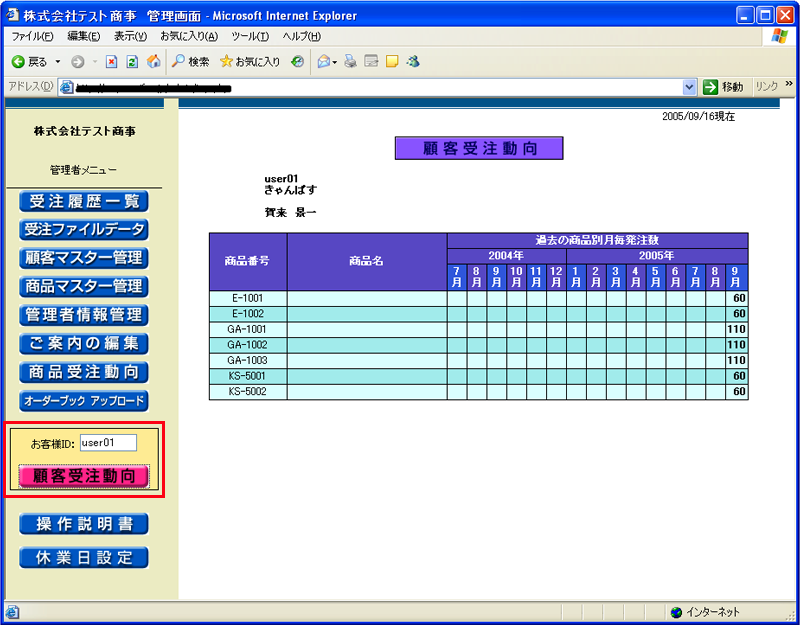 顧客受注動向